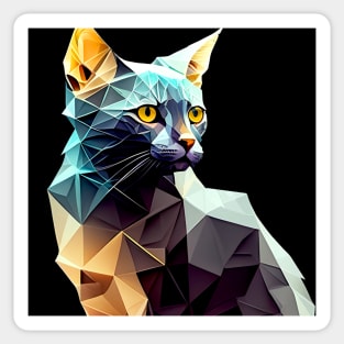 Geometric Cat No. 1: Dark Background (on a no fill background) Sticker